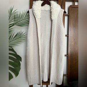 GAP knit Sherpa collar cardigan